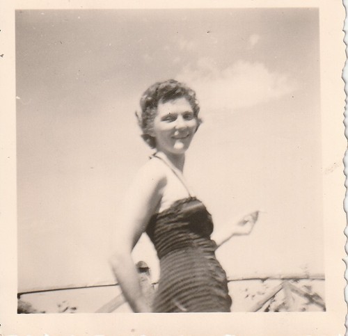 Vintage foto frau badeanzug - foto, im