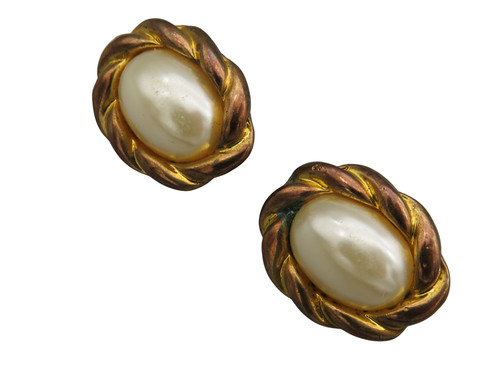 Vintage ohrclips mit cabochon - vintage,