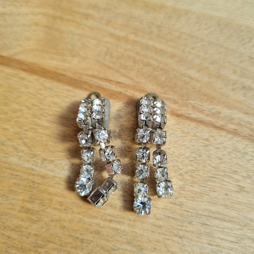 Vintage strass clip ohrringe - vintage, clip-ohrringe