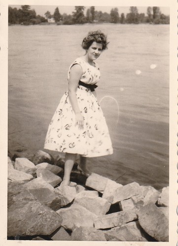 Vintage foto hübsche frau - hübsche, im